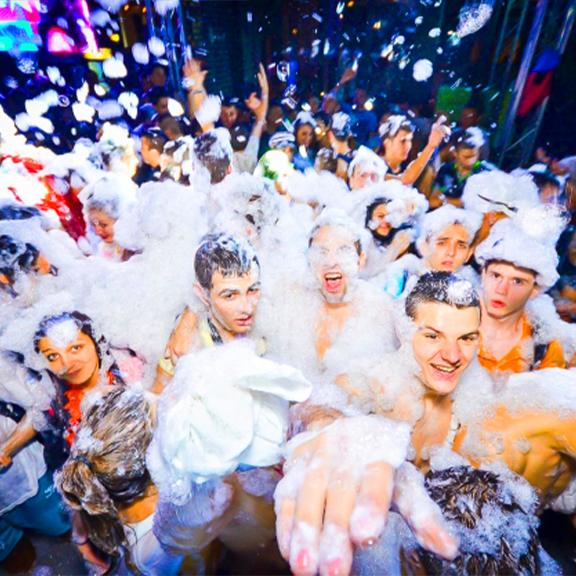 UV glow-in-the-dark foam party - Foam Zone Texas college and adult events
